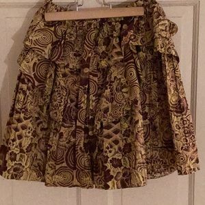 ULLA JOHNSON ruffled print 100% cotton size 0 short skirt.